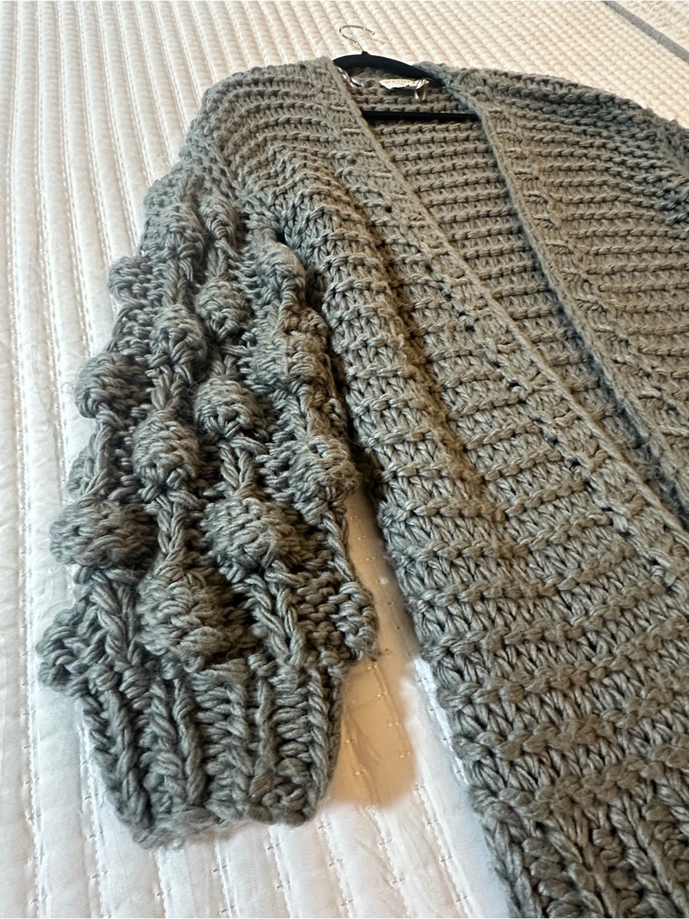 Hayden Los Angeles Women’s M/L Chunky Knit Open Front Cardigan Gray - Picture 5 of 10